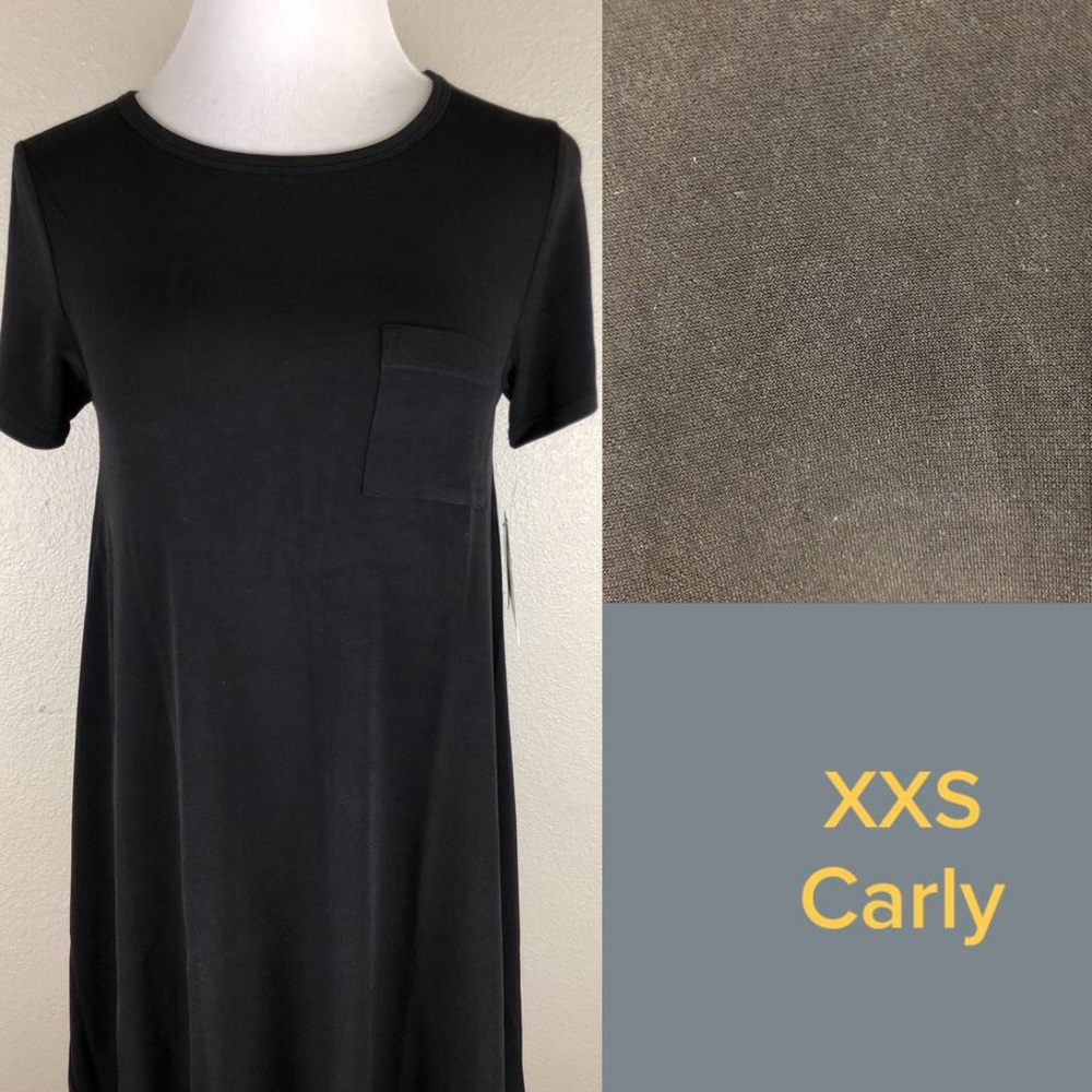NWT LuLaRoe XXS SOLID BLACK Carly